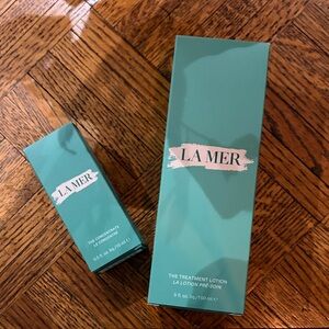 La Mer Duo in teal-green packaging empty boxes
